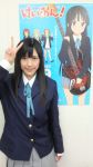  akb48 akiyama_mio cosplay guitar idol instrument k-on! photo poster ribbon skirt v watanabe_mayu 