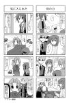  ? ^_^ closed_eyes comic frill_hirabayashi grayscale greyscale kori_(trouble_spirit) minami_(colorful_palette) minigirl monochrome multiple_4koma original sawatari_haruka sawatari_riko sunglasses sweatdrop translated translation_request |_| 