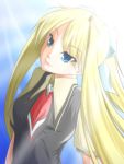  blonde_hair blue_eyes highres jackbaron kamio_misuzu long_hair ponytail school_uniform 