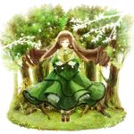  amemura brown_hair closed_eyes forest long_hair nature rozen_maiden solo suiseiseki watering_can 