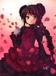  bad_id braid brown_eyes brown_hair character_request long_hair pcmaniac88 petals rose_petals series_request shakugan_no_shana shana solo 