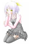  alternate_hairstyle angel_beats! casual highres shippu short_hair tachibana_kanade thigh-highs thighhighs yellow_eyes 