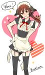  brown_eyes brown_hair gertrud_barkhorn maid solo star strike_witches tail thigh-highs thighhighs tsukisaki_hito twintails 