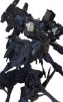  armored_core armored_core_6 cowboy_shot green_eyes highres mecha mecha_focus missile_pod mznomono no_humans reverse-jointed_legs robot science_fiction simple_background standing steel_haze steel_haze_ortus weapon weapon_on_back white_background 