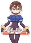  1girl aile_(mega_man_zx) black_bodysuit bodysuit bodysuit_under_clothes brown_hair cropped_jacket green_eyes mega_man_(series) mega_man_zx robot_ears shigehiro_(hiroi_heya) short_hair shorts solo white_shorts 