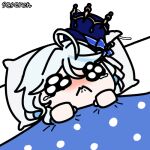 1girl animated_gif bed furina_(genshin_impact) genshin_impact sad seseren tearing_up