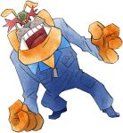  1boy blue_footwear blue_jumpsuit brown_fur dog dribble_(warioware) fangs furry furry_male jumpsuit lowres official_art open_mouth takeuchi_kou thick_eyebrows third-party_source warioware warioware:_get_it_together! zipper_pull_tab 