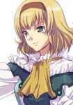  1girl blonde_hair closed_mouth lowres murata_tefu natalia_luzu_kimlasca_lanvaldear short_hair simple_background smile solo tales_of_(series) tales_of_the_abyss white_background 