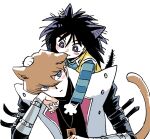  2boys :3 animal_ears animal_hands arm_strap biting black_hair black_shirt blue_eyes blue_shirt blush_stickers bright_pupils brothers brown_hair carrying cat_boy cat_day cat_ears cat_paws cat_tail coat dooboo_ygo ear_biting elbow_rest expressionless happy head_on_hand highres jewelry kaiba_mokuba kaiba_seto kemonomimi_mode leaning_forward long_hair long_sleeves looking_at_another looking_down looking_up male_focus multiple_boys necklace piggyback shirt short_hair siblings simple_background sleeveless sleeveless_coat smile spiky_hair tail trading_card turtleneck_shirt two-sided_fabric upper_body vambraces vest violet_eyes white_background white_coat yellow_vest yu-gi-oh! yu-gi-oh!_duel_monsters 