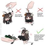  &gt;o&lt; 1girl bandaid bandaid_on_leg bare_legs barefoot black_hair black_hoodie bug cable checkmark chibi disembodied_limb english_text grabbing_another&#039;s_hair hair_intakes heart hood hood_down hoodie how_to_hold_x_(meme) insect_hair_ornament long_hair meme mini_person minigirl moth no_mouth notice_lines open_mouth original profile ram_(computer) red_eyes simple_background sitting sleeves_past_fingers sleeves_past_wrists solo tail tail_grab tearing_up twitter_username usb vickie_(cryingrobot) vickie_(cryingrobot)_(character) walking wariza white_background x 