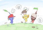  ? acorn black_eyes blue_pikmin blue_skin blue_sky cabbie_hat colored_skin day field flower flower_field furrowed_brow goomba grass hand_on_own_chin hat leaf looking_at_another mario_hat mushroom_hat no_humans no_mouth notice_lines one_eye_closed outdoors pikmin_(creature) pikmin_(series) pikmin_bloom pointy_nose red_headwear red_pikmin sky spoken_character spoken_question_mark super_mario_bros. thought_bubble triangle_mouth usuba_(hatomugip) white_flower yellow_pikmin yellow_skin 