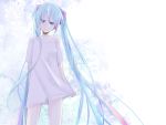  blue_hair hatsune_miku highres long_hair nightshirt shari twintails very_long_hair vocaloid 