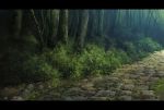  bush cobblestone dark forest grass letterboxed nature no_humans original path realistic road scenery tree 
