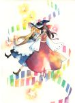  card colorful floating_card hakurei_reimu japanese_clothes kirisame_marisa miko multiple_girls touhou traditional_media tsuru watercolor_(medium) witch 