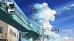  cloud clouds isai_shizuka lamppost original power_lines road_sign scenery sign sky sunlight telephone_pole traffic_light 