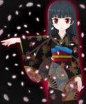  cherry_blossoms enma_ai japanese_clothes jigoku_shoujo kimono long_hair miracle! petals red_eyes 