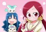  blue_hair chypre_(heartcatch_precure!) coffret coffret_(heartcatch_precure!) futari_wa_precure glasses hanasaki_tsubomi heartcatch_precure! kurumi_erika multiple_girls precure red_eyes red_hair redhead school_uniform shypre smile souto twintails 