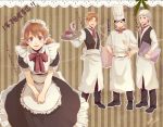  alternate_costume chef_hat enmaided hanai_azusa hat maid mihashi_ren ookiku_furikabutte ribbon satsukiai shinooka_chiyo tray waiter 