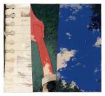  2others blue_sky border clouds collage commentary day grabbing_another&#039;s_hand hand_grab highres ka_(marukogedago) lined_paper multiple_others original out_of_frame outdoors short_sleeves sky tree white_border 