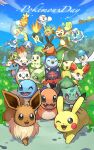  :d animal_focus bird black_eyes black_fur blue_skin blue_sky blurry blurry_background bow bowtie bright_pupils brown_fur bulbasaur cat charmander chespin chikorita chimchar closed_eyes clouds colored_skin commentary_request copyright_name crocodilian cyndaquil eevee fennekin flying fox froakie fuecoco grass green_bow green_bowtie green_fur green_skin grookey highres inana_umi litten looking_at_viewer lugia monkey mudkip no_humans one_eye_closed open_mouth orange_eyes oshawott outdoors owl penguin pikachu piplup pokemon pokemon_(creature) popplio quaxly rabbit rayquaza red_eyes rowlet scorbunny sharp_teeth sky smile snivy sobble sprigatito squirtle tail teeth tepig torchic totodile treecko turtwig white_pupils yellow_skin 
