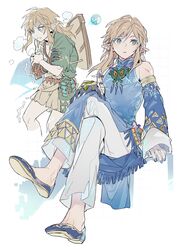  1boy bad_link blonde_hair blue_eyes cold earrings highres izumi_(nagashi) jewelry link nail_polish the_legend_of_zelda 