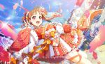 blush love_live!_school_idol_festival_2 love_live!_sunshine!! orange_hair red_eyes short_hair smile takami_chika yukata