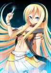  blue_eyes cable cd collar der_junge headphones lily_(vocaloid) midriff navel skirt smile solo vocaloid 