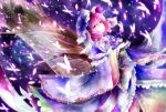  butterfly cherry_blossoms colorful hat japanese_clothes kazu_(muchuukai) pink_eyes pink_hair saigyouji_yuyuko standing touhou tree 
