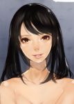  brown_eyes face hitowa lips long_hair looking_at_viewer nude original realistic smile solo 