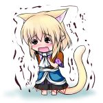  animal_ears blonde_hair blush cat_ears cat_tail chibi extra_ears fang hoshizuki_(seigetsu) kemonomimi_mode mizuhashi_parsee open_mouth pointy_ears puru-see scarf seigetu solo tail tears touhou trembling 