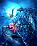  ban_(777purin) fish hachune_miku hatsune_miku highres long_hair megurine_luka o_o pink_hair scuba takoluka tentacles tuna twintails underwater vocaloid white_eyes 