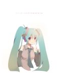  detached_sleeves hashimochi hatsune_miku necktie simple_background smile solo twintails vocaloid 