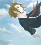  brown_eyes brown_hair cloud clouds gogono_pan'ya gogono_panya hairband k-on! necktie no_thank_you no_thank_you! school_uniform shirt short_hair sky sleeves_rolled_up solo tainaka_ritsu 