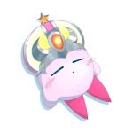  closed_eyes closed_mouth copy_ability crash_kirby kirby kirby_(series) rai445843040274 sleeping twitter_username white_background 