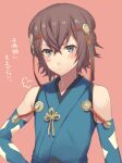  1boy bare_shoulders brown_hair closed_mouth crossed_bangs fire_emblem fire_emblem_fates grey_eyes hayato_(fire_emblem) japanese_clothes kikugetsu male_focus print_sleeves solo translation_request 