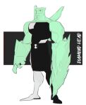  1boy alien bald ben_10 black_bodysuit bodysuit diamondhead highres large_hands large_pectorals liyamou looking_ahead male_focus monster_boy muscular muscular_male omnitrix pectorals solo standing thick_arms three_quarter_view 