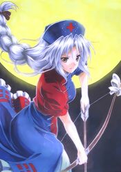  1girl arrow bow bow_(weapon) touhou yagokoro_eirin 