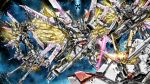  absurdres freedom_gundam garimpeiro glowing glowing_eyes gundam gundam_seed gundam_seed_destiny gundam_seed_freedom highres mecha mecha_request mechanical_wings meteor_(gundam) mighty_strike_freedom_gundam no_humans robot science_fiction space strike_freedom_gundam wings yellow_eyes 