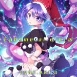  1girl album_cover angry attack black_capelet blob capelet circle_name collar cover dark_background doremy_sweet dress electricity english_text game_cg glowing hat nightcap official_art open_mouth pom_pom_(clothes) purple_hair reaching red_headwear sakura_tsubame short_hair solo sparkle_background sync.art&#039;s touhou touhou_cannonball very_short_hair violet_eyes white_collar white_dress 