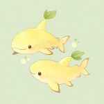  animal brown_background closed_mouth colored_skin food fruit ida_(floofyfluff) leaf lemon no_humans original shark simple_background yellow_skin 