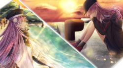  2girls 5girls absurdres aikawa_megumi asakura_karen_(heaven_burns_red) beach commentary_request hat heaven_burns_red highres ishii_iroha kagmhisame kunimi_tama long_hair multiple_girls pink_hair sailor_hat toujou_tsukasa 