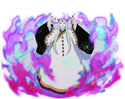  1girl brown_horns byakugan colored_skin grey_eyes grey_hair heterochromia horns japanese_clothes kimono looking_at_viewer naruto_(series) naruto_shippuuden:_ultimate_ninja_blazing official_art ootsutsuki_kaguya red_eyes rinne_sharingan solo third_eye tomoe_(symbol) white_kimono white_skin 