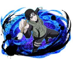  1boy black_boots black_hair black_pants black_shirt boots flak_jacket forehead_protector holding holding_paintbrush jacket looking_at_viewer naruto_(series) naruto_shippuuden:_ultimate_ninja_blazing official_art open-toe_boots paintbrush pants sai_(naruto) shirt short_hair solo 