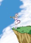  cloud dress flower grass hat instrument merlin_prismriver shino_(ponjiyuusu) skirt sky touhou trumpet wind 