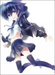  black_rock_shooter highres hoodie kuroi_mato short_hair simple_background skirt smile solo thigh-highs thighhighs twintails yone zettai_ryouiki 