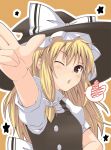  kirisame_marisa rock_heart touhou wink 