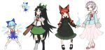  asymmetrical_clothes black_hair blue_eyes blue_hair bow braid cat_ears cirno eyes hair_bow hair_ribbon hairband heart highres jon_henry_nam kaenbyou_rin komeiji_satori long_hair mismatched_footwear purple_hair red_eyes red_hair redhead reiuji_utsuho ribbon short_hair touhou twin_braids twintails wings 