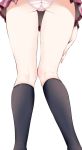  1girl ass black_legwear kneehighs oouso_(usotsukiya) original panties pink_panties simple_background skirt solo underwear white_background 