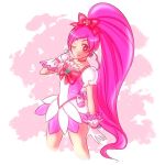  artist_request bad_id cure_blossom futari_wa_precure hanasaki_tsubomi heart heartcatch_precure! long_hair magical_girl pink pink_background pink_eyes pink_hair ponytail precure skirt solo wink wrist_cuffs 
