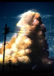  cloud clouds dog foxhound hat lightning onibi_(foxhound4185) original power_lines silhouette sky 